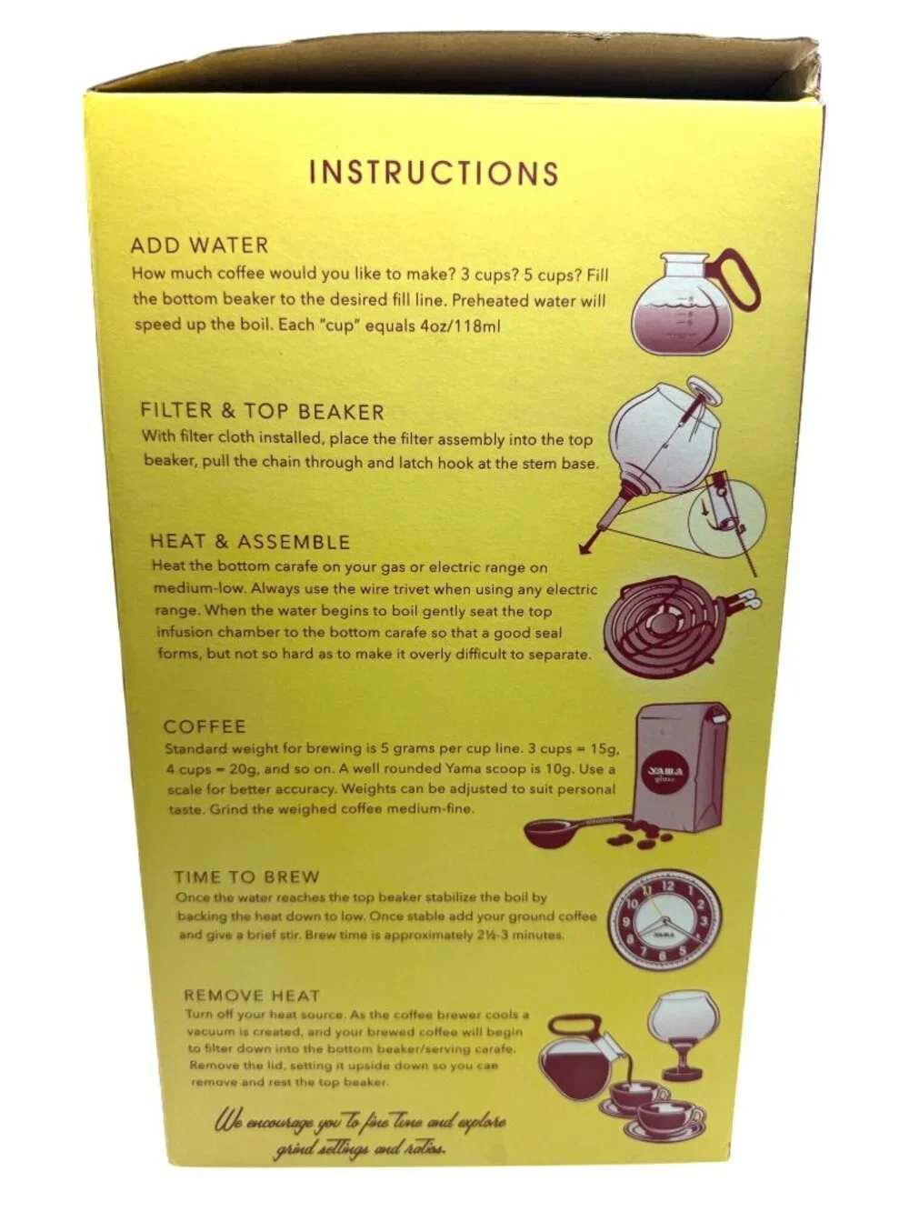 Yama 8-Cup Stove Top Coffee Siphon Brewer Heat-Resistant Glass 32 Oz SY-8